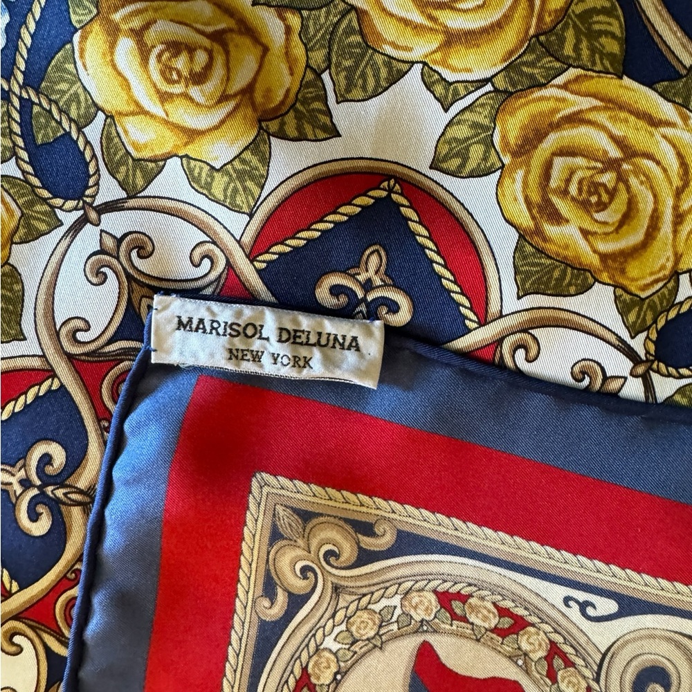 TEXAS SILK SCARF YELLOW ROSE OF TEXAS - Picture 2 of 6